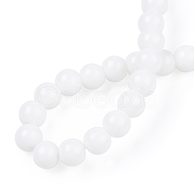Opaque Solid Color Glass Beads Strands GLAA-T032-P6mm-02-1