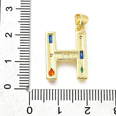 Brass Micro Pave Clear Cubic Zirconia Pendants KK-G521-01G-H-01-1