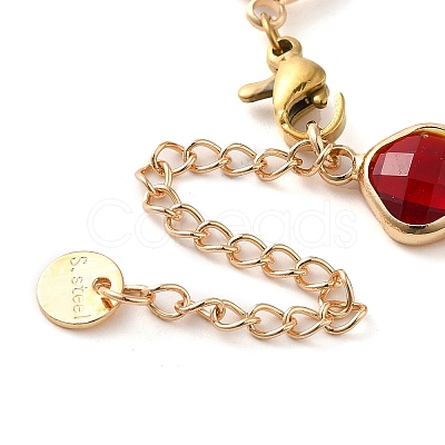 Colorful Glass Link Chain Bracelets BJEW-B075-02-1