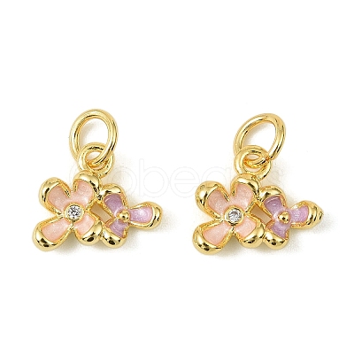 Brass Enamel Charms KK-C107-19G-1