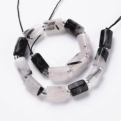 Natural Black Rutilated Quartz Beads Strands G-S345-8x11-010-1