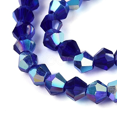 AB Color Plated Transparent Glass Beads Strands GLAA-G127-01-02O-1