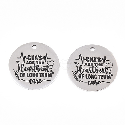 Non-Tarnish 201 Stainless Steel Pendants LS-STAS-T064-38P-24-1