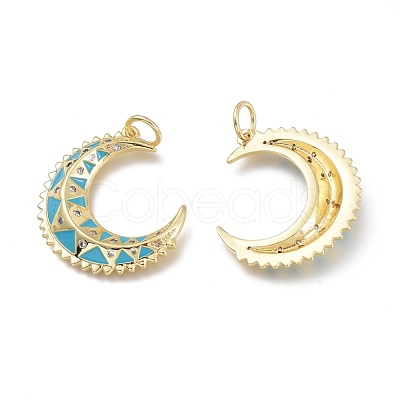 Brass Micro Pave Clear Cubic Zirconia Pendants ZIRC-Q023-12G-1