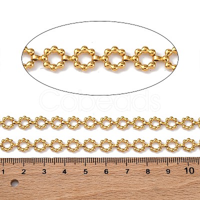 304 Stainless Steel Flower Charm Chains CHS-B006-04G-1