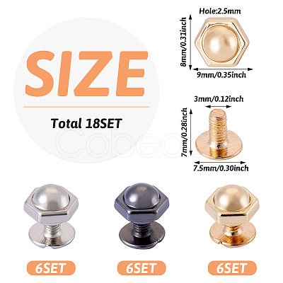 18 Sets 3 Colors Iron Screws FIND-TA0006-28B-1