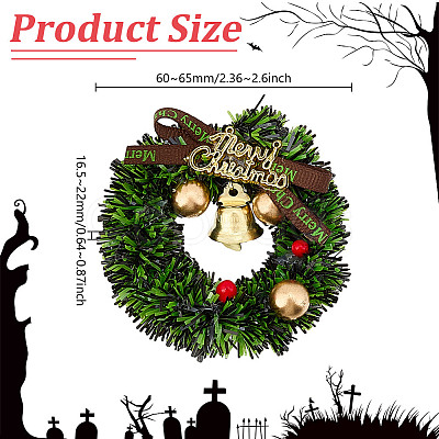 Plastic Mini Christmas Wreath DJEW-WH0042-96-1