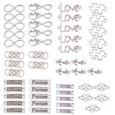 Tibetan Style Alloy Links TIBE-SC0002-07-1