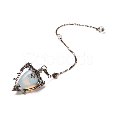 Mixed Gemstone Triangle Dowsing Pendulum Pendants G-G022-01R-1