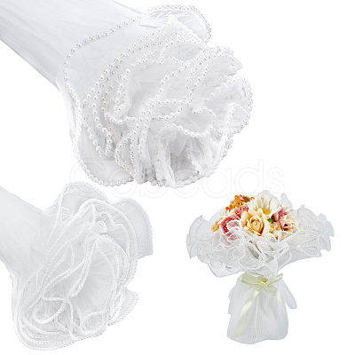 16 Yards 2 Colors Organza Flower Bouquet Wrapping Mesh Paper DIY-UN0007-72-1