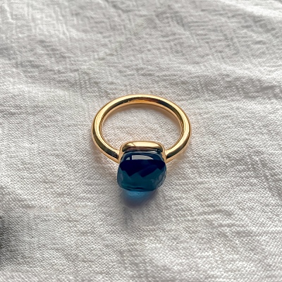 Square 304 Stainless Steel with Glass Finger Rings FS-WG8AAFA-34-1