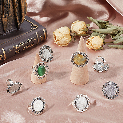 16Pcs 8 Style Adjustable Alloy Finger Rings Components FIND-SC0008-66-1