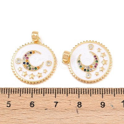 Brass Micro Pave Cubic Pendants KK-Z140-17G-1
