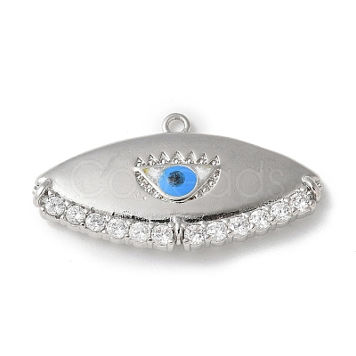 Rack Plating Brass Micro Pave Cubic Zirconia Enamel Pendants KK-P290-56A-P-1