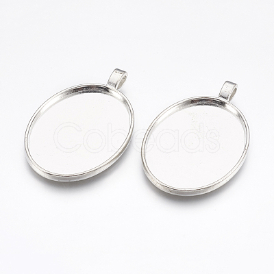 Alloy Pendant Cabochon Settings PALLOY-2422-P-FF-1