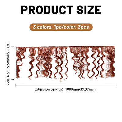 3Pcs 3 Colors PP Doll Wig Long Curly Hair DIY-GL0006-22-1