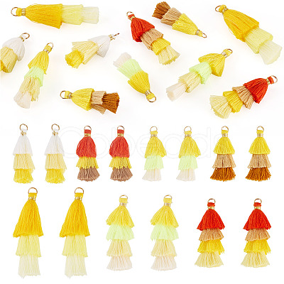 28Pcs 7 Styles Polycotton(Polyester Cotton) & Cotton & Polyester Tassel Pendant Decorations FIND-TA0009-33-1