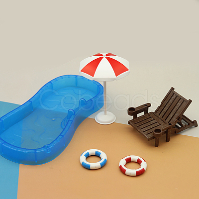 Plastic Miniature Beach Chair Display Decorations MIMO-PW0003-074-1