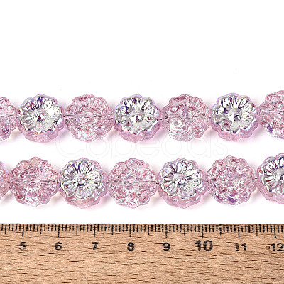 Electroplate Transparent Glass Beads Strands EGLA-N055-01E-1