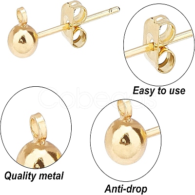 20Pcs Brass Post Earring Findings KK-PH0001-78-1