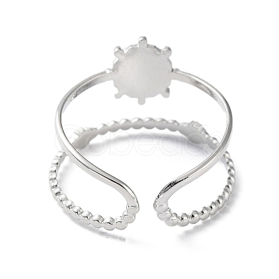 Tarnish Resistant 304 Stainless Steel Open Cuff Ring Components STAS-F301-03P-1