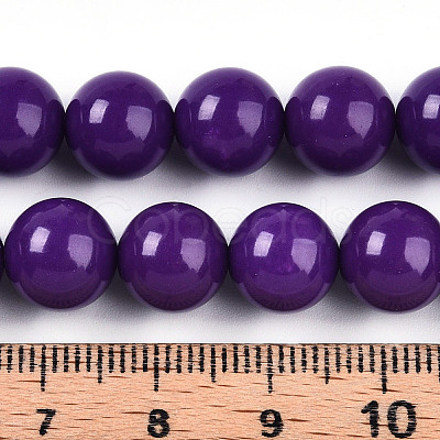 Natural Lepidolite/Purple Mica Stone Beads Strands G-T140-10mm-06-1