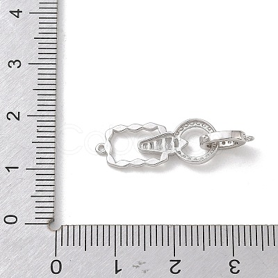 925 Sterling Silver Micro Pave Clear Cubic Zirconia Fold Over Clasps SE-CBAF1B0-02P-1