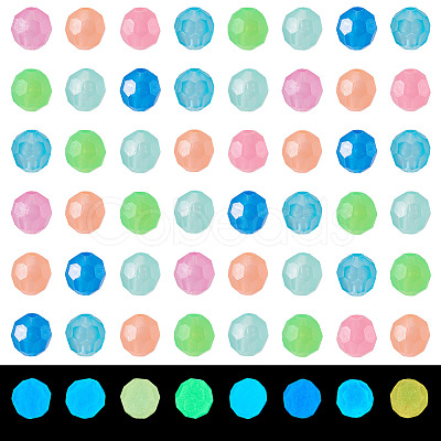 500Pcs Luminous PS Plastic Beads FIND-TA00009-13A-1