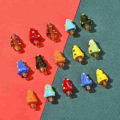 16Pcs 8 Colors Handmade Lampwork Bumpy Beads LAMP-FS0001-73-1