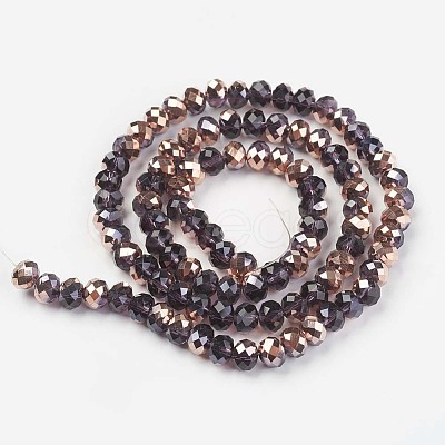 Electroplate Transparent Glass Beads Strands EGLA-A034-T2mm-N15-1
