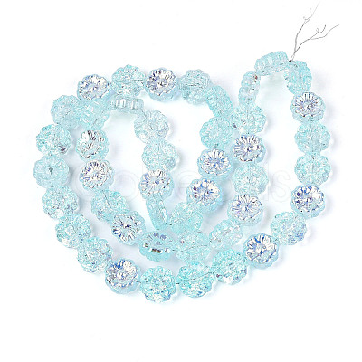 Electroplate Transparent Glass Beads Strands EGLA-N055-01A-1