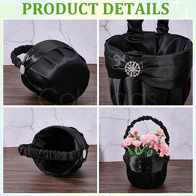 Polyester Flower Baskets with Handle AJEW-CP0010-64-1