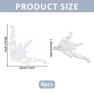 PU Flower Carved Corner Decor AJEW-WH0709-423-1