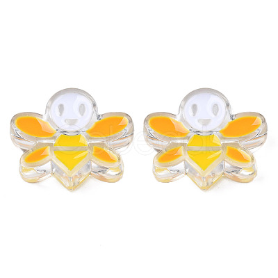 Transparent Acrylic Enamel Beads TACR-N012-007G-1