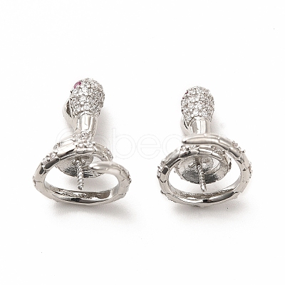 Rack Plating Brass Micro Pave Cubic Zirconia Cup Peg Bails KK-K165-31P-1