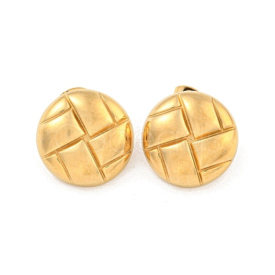Flat Round 304 Stainless Steel Ear Studs EJEW-L290-027G-1