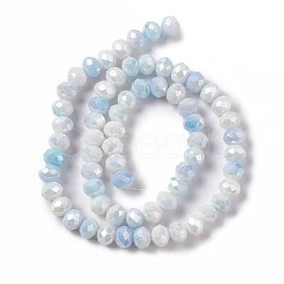 Ombre Effect Dyed Glass Beads Strands GLAA-C023-02A-1