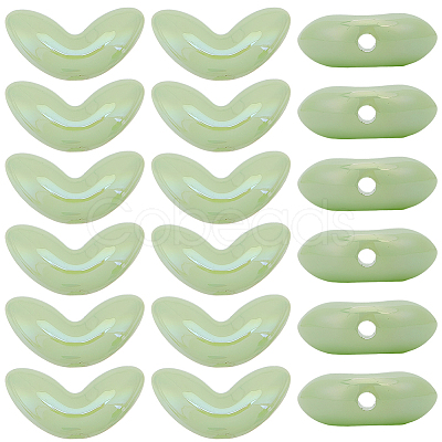 80Pcs UV Plated Transparent Acrylic Beads SACR-PA0001-17-1