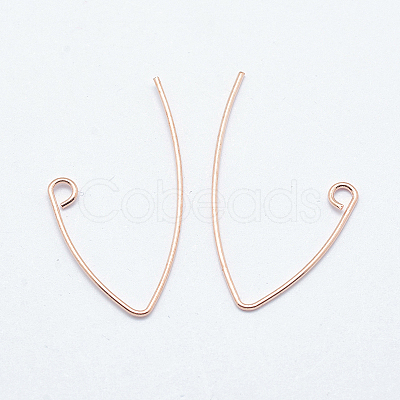 Brass Earring Hooks KK-K197-60RG-1