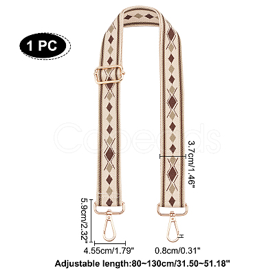 Rhombus Pattern Adjustable Cotton Bag Strap FIND-WH0092-46-1
