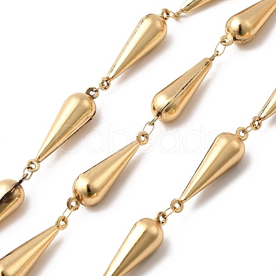 304 Stainless Steel Teardrop Link Chains STAS-L306-04G-1