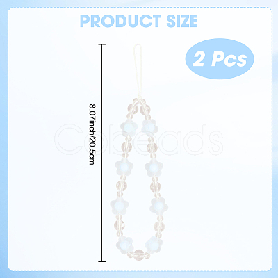 Plastic Beaded Mobile Phone Lanyard Wrist Strap AJEW-WH20010-63C-1