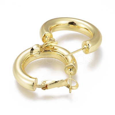Brass Hoop Earrings EJEW-I250-01C-1