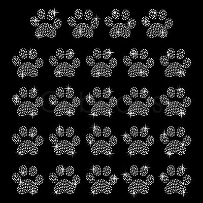 Glitter Hotfix Rhinestone Iron on Patches(Hot Melt Adhesive On The Back) LS-DIY-WH0176-33-1