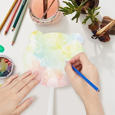 30Pcs Paper Hand Held Fan DIY-SP0002-06-1