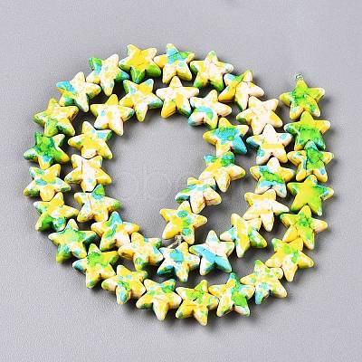 Spray Painted Synthetic Turquoise Beads Strands LS-UNKW-T001-11C-1