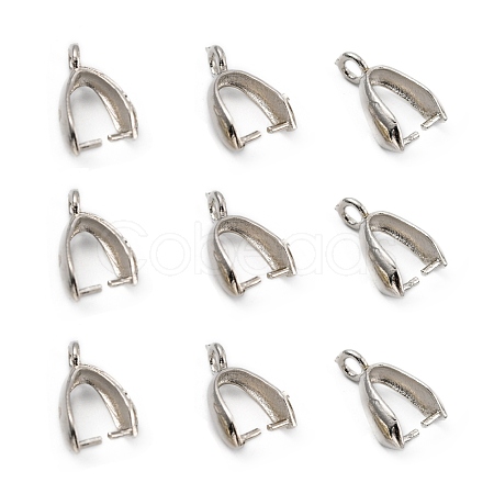 Grade AA Brass Ice Pick Pinch Bails for Pendant Making KK-M008-b-06P-NR-1