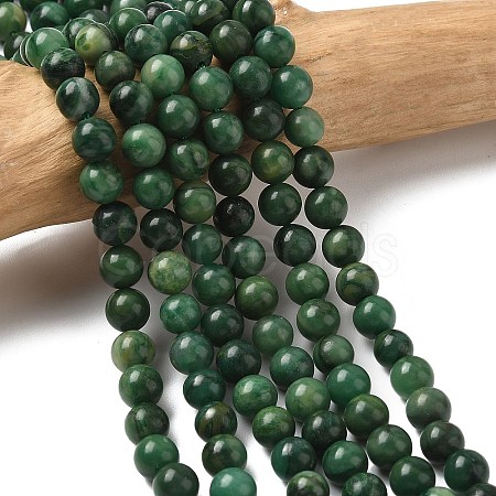 Natural West African Jade Round Beads Strands X-G-P075-03-6mm-1