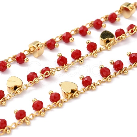 Handmade Glass Beaded Chains CHC-I038-14G-02-1
