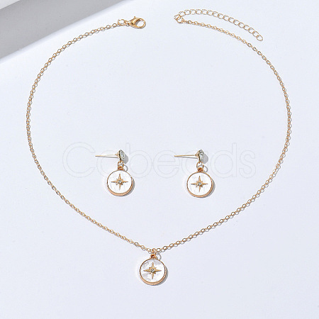 Zinc Alloy Crystal Rhinestone & Acrylic Pendant Necklaces & Stud Dangle Earrings Sets WGD1CBB-03-1